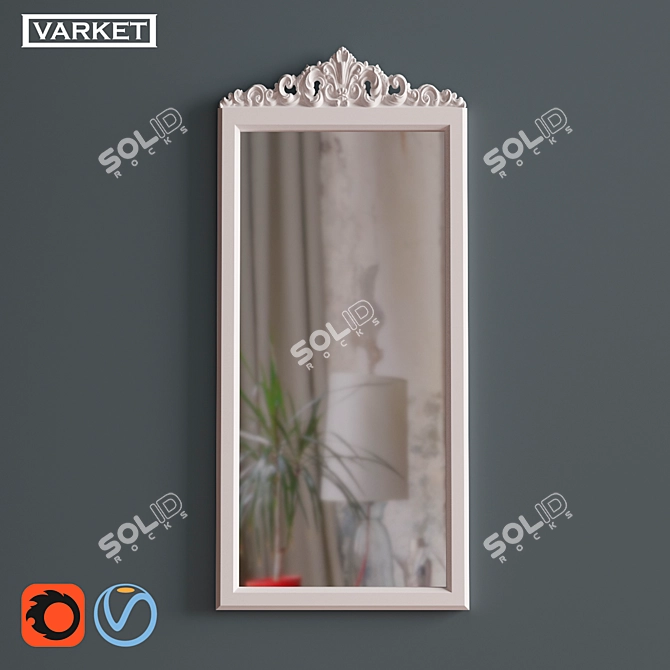 Elegant Corona №8 Mirror - Multiple Colors 3D model image 1