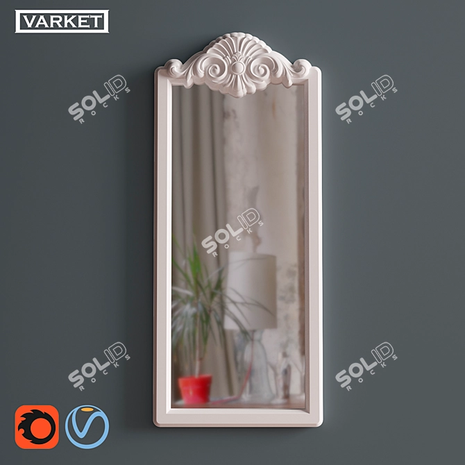 OM Mirror Varket Corona №4: Elegant Interior Mirror 3D model image 1