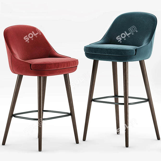 Walter Knoll 375 Bar Stool: Sleek Style for Your Bar 3D model image 1