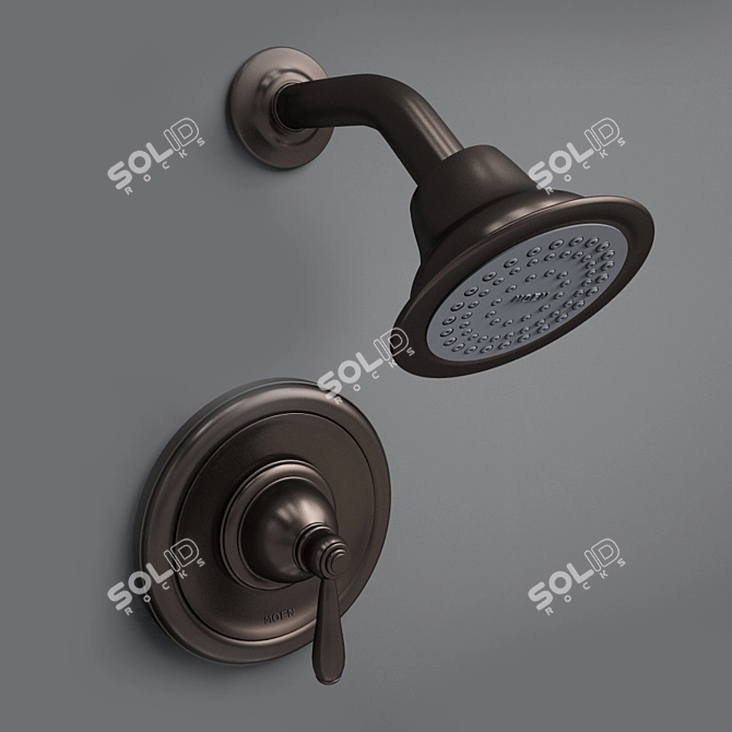 Oil Rubbed Bronze Brantford Shower Faucet 3D model image 1