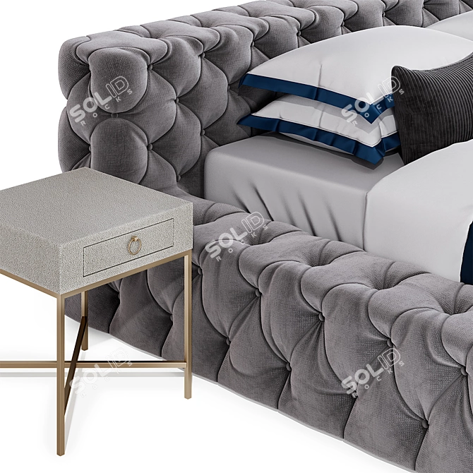 Bold Satin Bed | Stylish RH Bed 3D model image 2