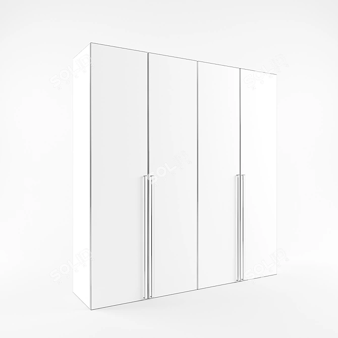 Customizable Mirrored Door Wardrobe 3D model image 2