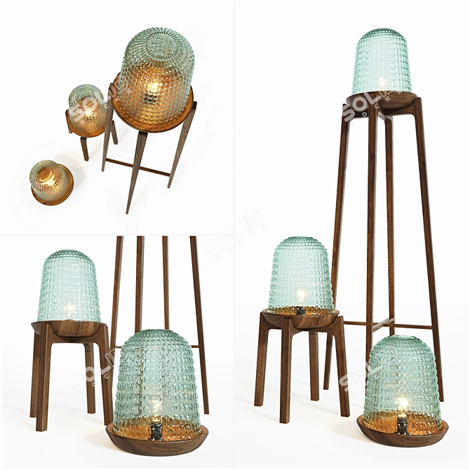 Organic Inspiration: Folia Dark Ash Lamp 3D model image 1