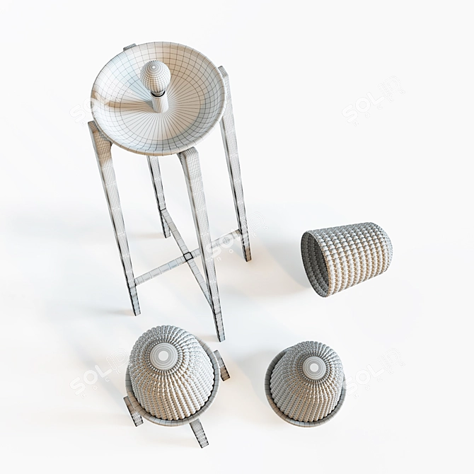 Organic Inspiration: Folia Dark Ash Lamp 3D model image 2