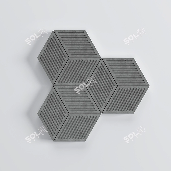 HexaCube Tiles - 4K Textured R16cm 3D model image 2