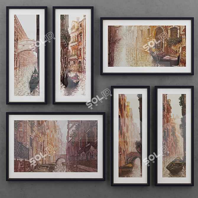 Venice Cityscape Art Set 3D model image 1