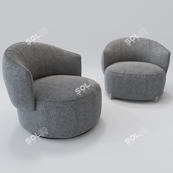 Elegant Jane Armchair + Swivel Chair 3D model image 2