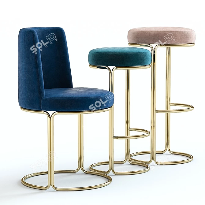 West Elm Cora Chairs: Detailed 3D Models 3D model image 3