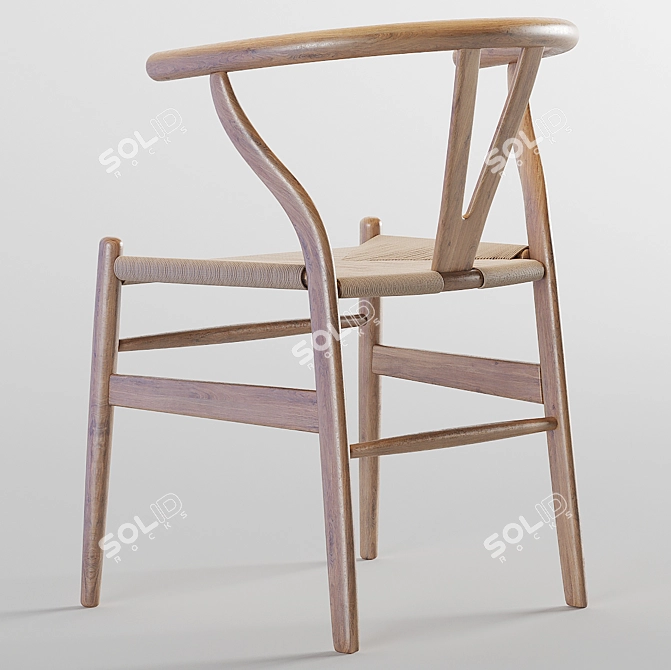 Scandinavian Style Wishbone Chair 3D model image 2