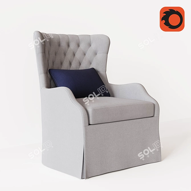 Wingback Upholstered Swivel Glider 3D model image 1