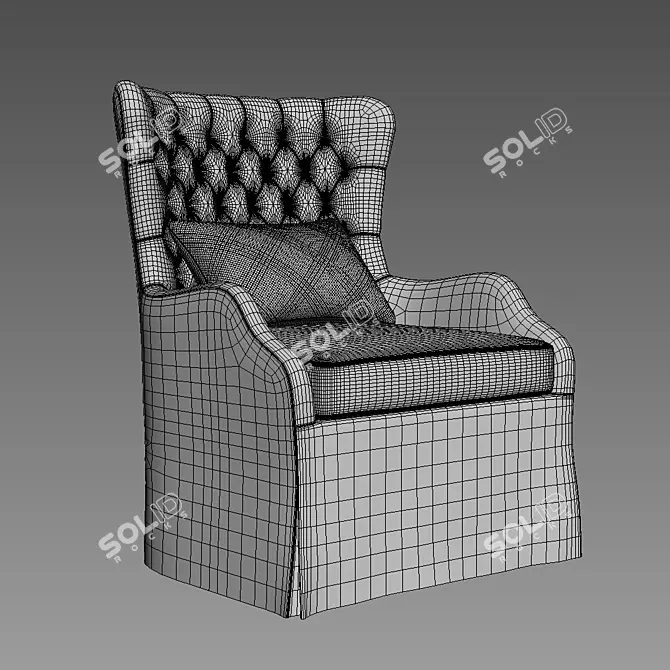 Wingback Upholstered Swivel Glider 3D model image 2