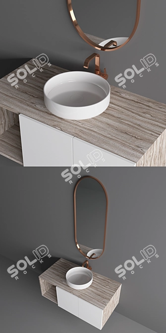 Modern Bathroom Vanity Set 3D model image 2