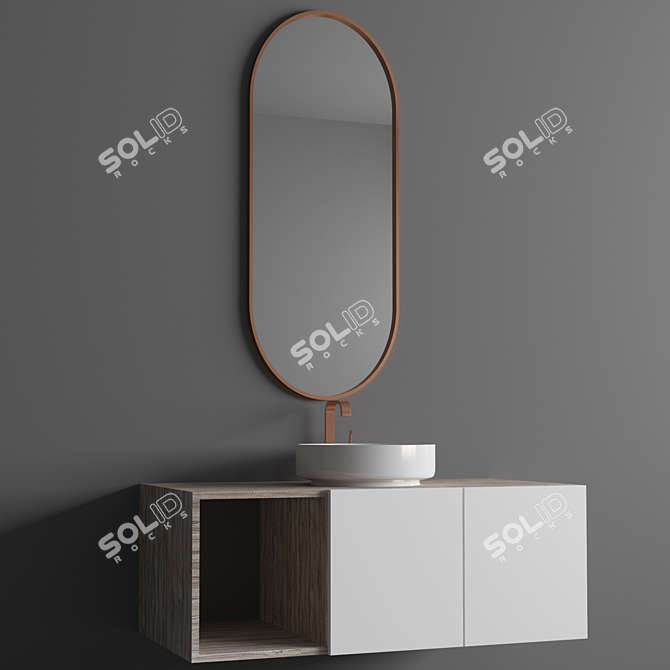 Modern Bathroom Vanity Set 3D model image 3