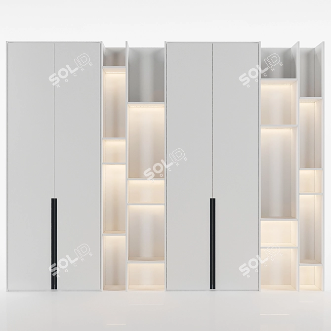 Modular LED Shelf Unit 3D model image 1