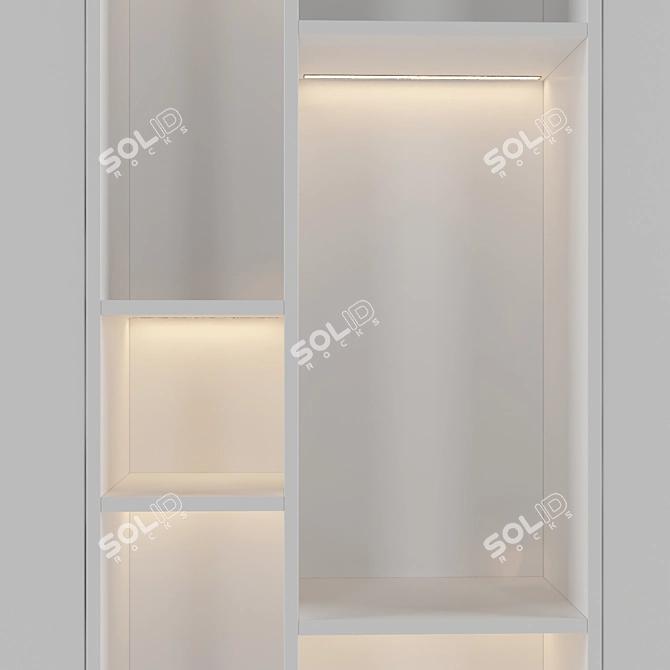 Modular LED Shelf Unit 3D model image 2