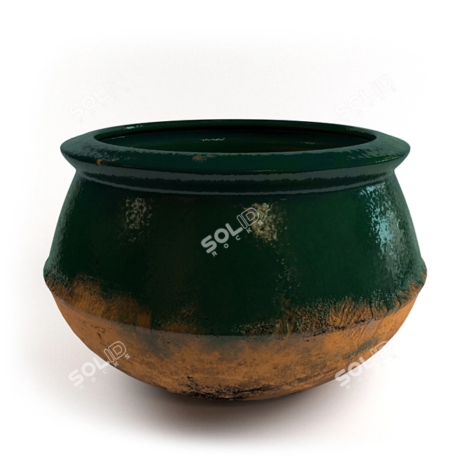 Rustic Clay Pot: Handcrafted Excellence 3D model image 1