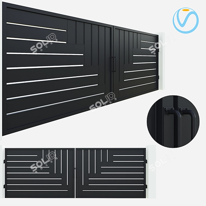 Vray Gate 01 - Modern Design 3D model image 1