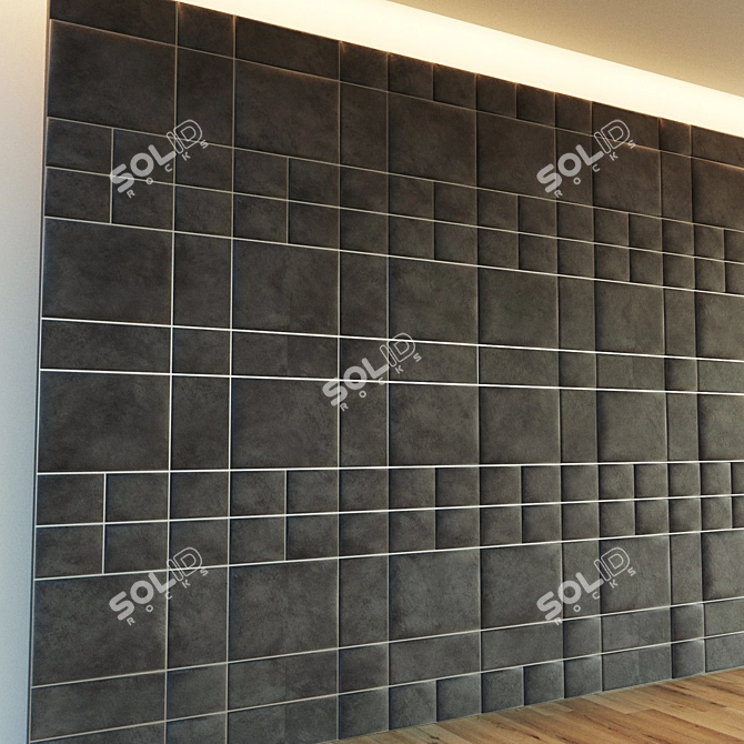 Metallic Trim Soft Panel for Decorative Walls 3D model image 3