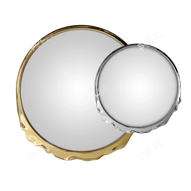 Elegant Titania Circle Mirrors 3D model image 2