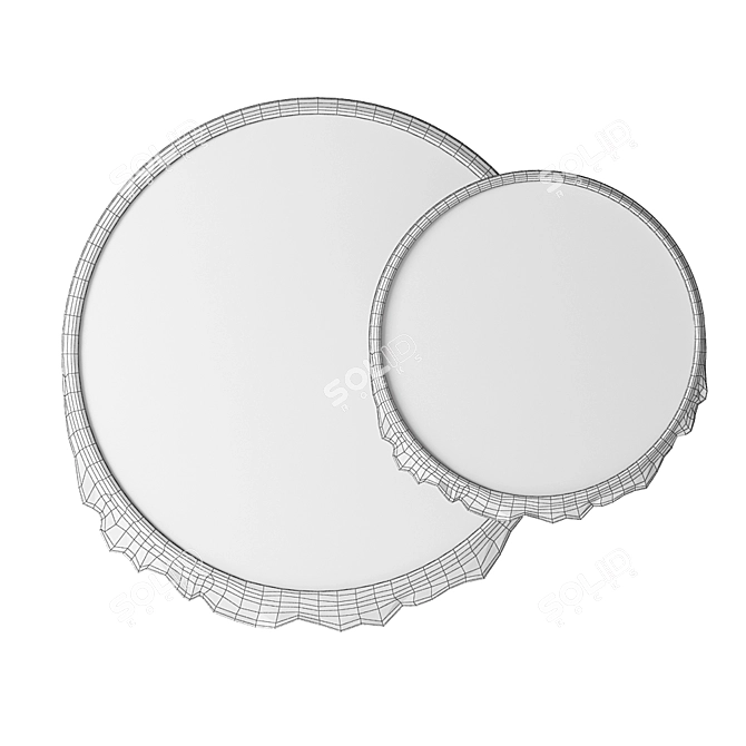Elegant Titania Circle Mirrors 3D model image 3
