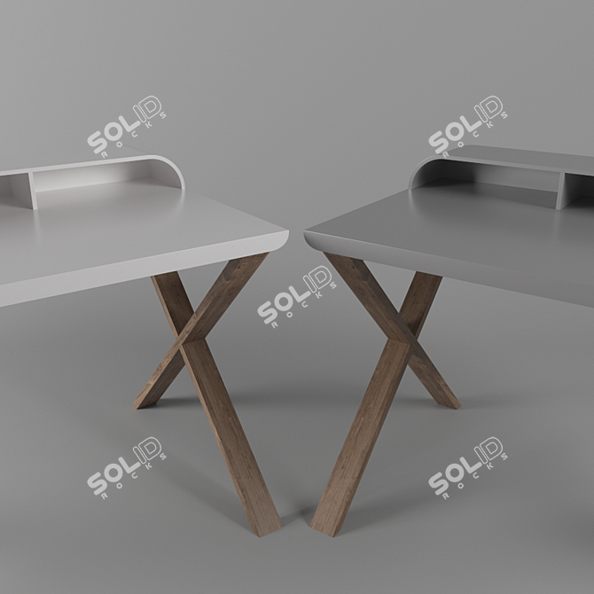 Success White/Gray Desk: Stylish Design by La Forma 3D model image 3