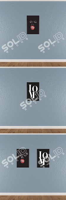 Elegant Wall Painting Set 3D model image 3