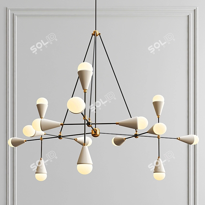 Elegant Brass Madison Chandelier 3D model image 1