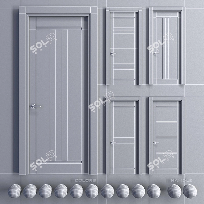 Volhovec Vario: Elegant Solid Wood Door Set 3D model image 3