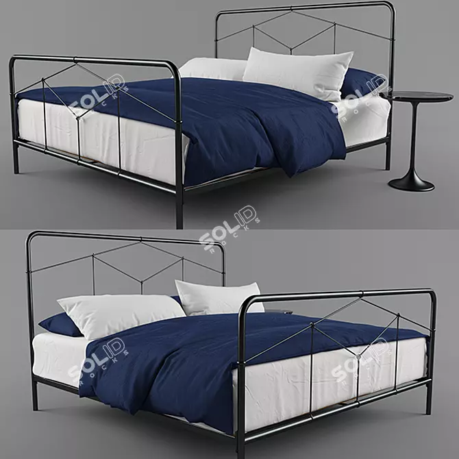 Elegant Casey Iron Bed 3D model image 1