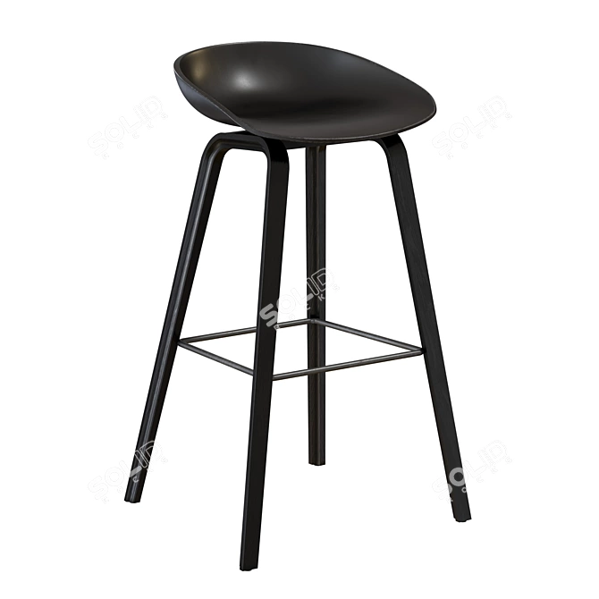 Sleek and Stylish AAS 32 Bar Stool 3D model image 2