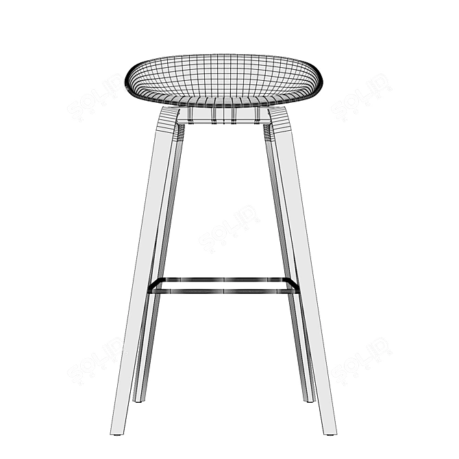 Sleek and Stylish AAS 32 Bar Stool 3D model image 3