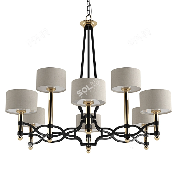 Sleek Exeter Chandelier | 99cm Diameter 3D model image 1