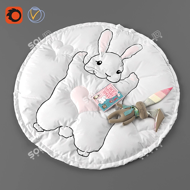 Bunny Wonderland Rug 3D model image 1