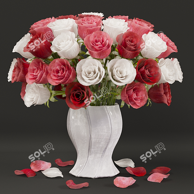 Elegant Rose Bouquet 3D model image 1