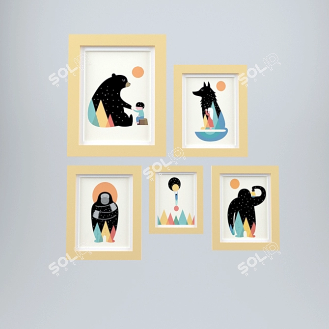 Double-Framed Picture Set 3D model image 1