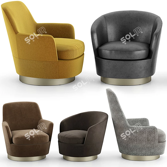 Elegant Minotti Jacques Armchairs 3D model image 1