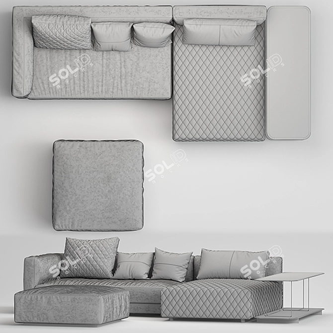 Elegant MELPOT Sofas: Natuzzi's Timeless Comfort 3D model image 2