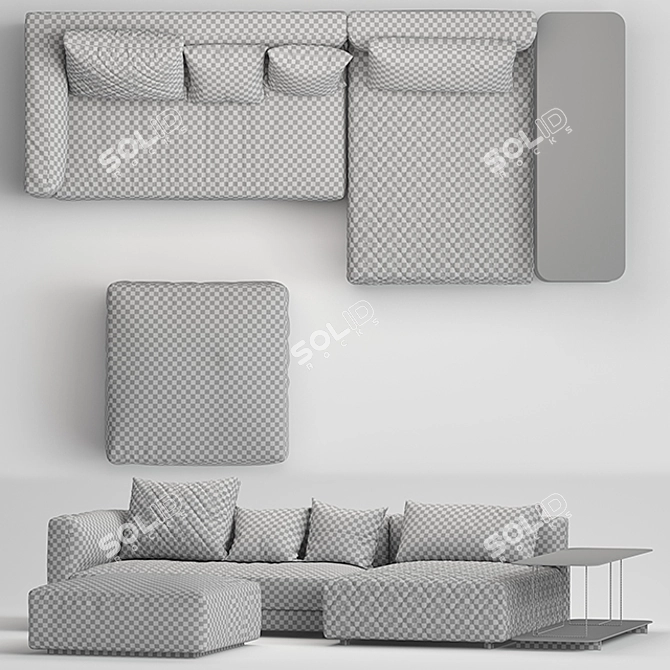 Elegant MELPOT Sofas: Natuzzi's Timeless Comfort 3D model image 3