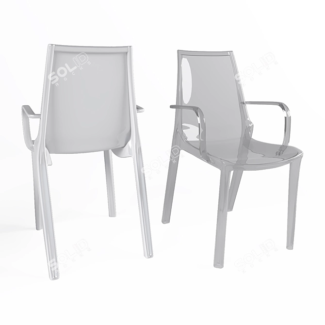 Elegant Vanity Chair in 3 Colors 3D model image 2