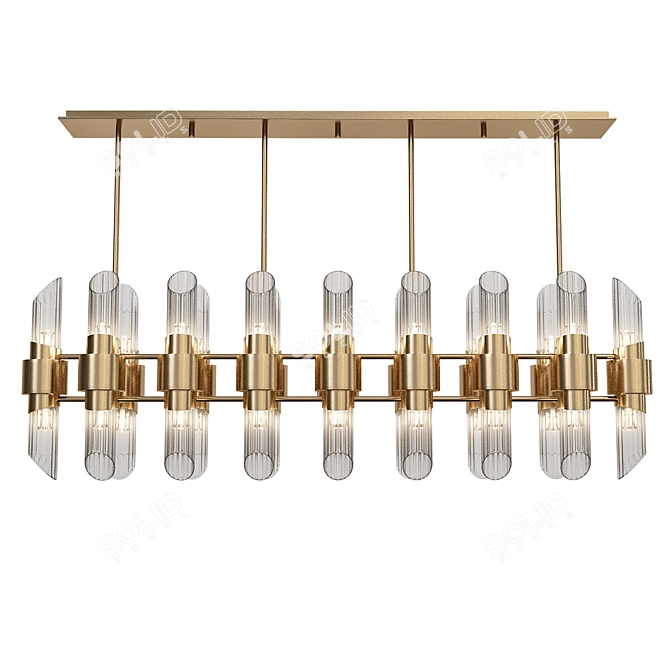 Modern Rectangular Pendant Lighting 3D model image 1