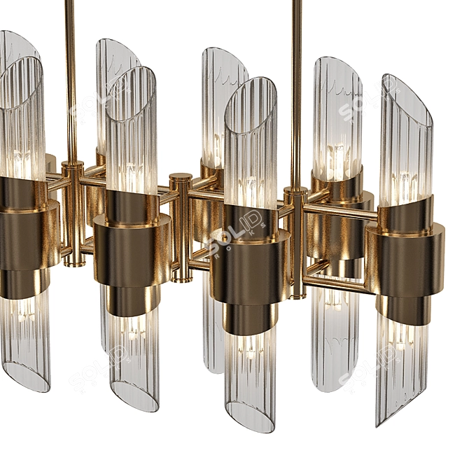 Modern Rectangular Pendant Lighting 3D model image 2