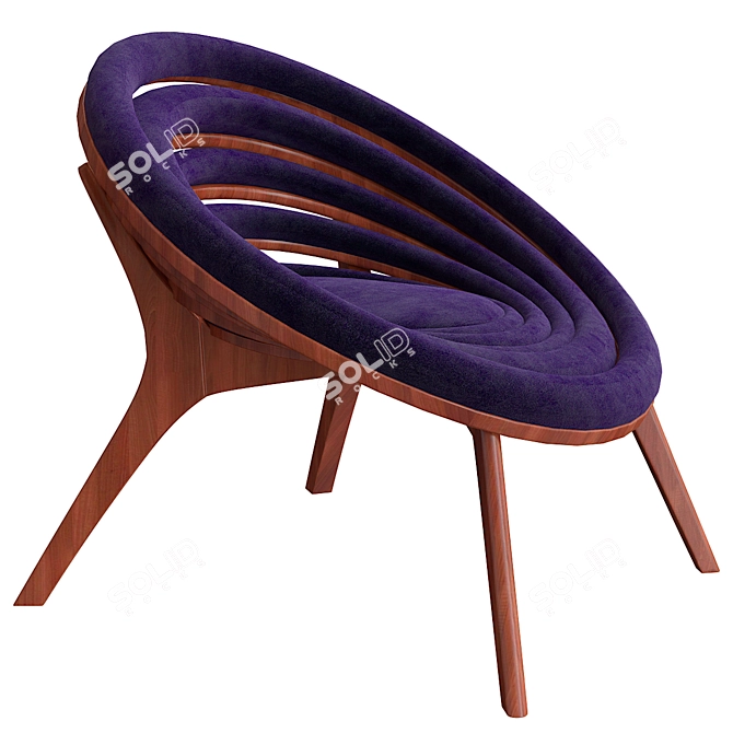 Dunelli Spiral Armchair: Unique Elegance 3D model image 1