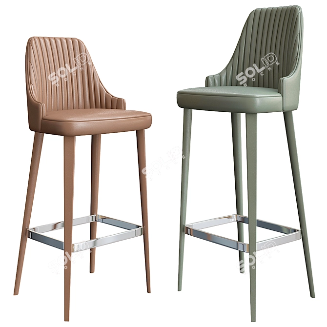 ErgoFlex Barstool: Unbreakable Comfort 3D model image 1