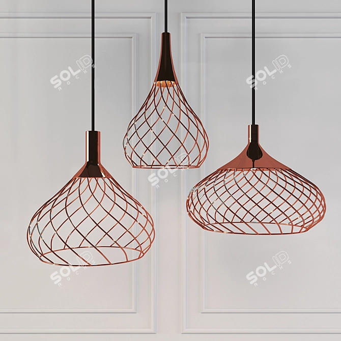 Elegant Dimmable Suspension Light 3D model image 1