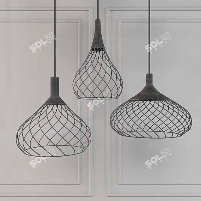 Elegant Dimmable Suspension Light 3D model image 2