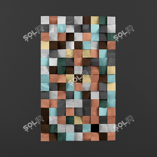 Geometric Wood Art - Abstract Masterpiece 3D model image 1