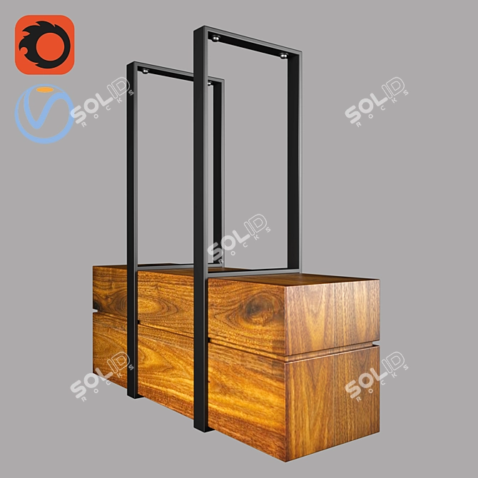 Rustic Wood Lamp 3D model image 1