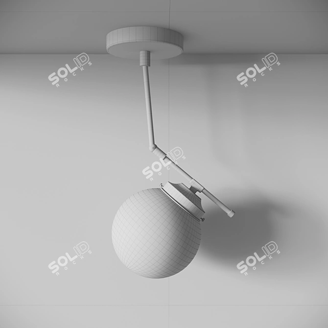 Modern Brass Single Globe Pendant 3D model image 2