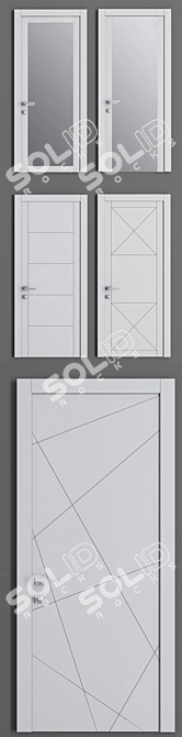 Volhovec Linea Set - Modern Geometric Door Collection 3D model image 2