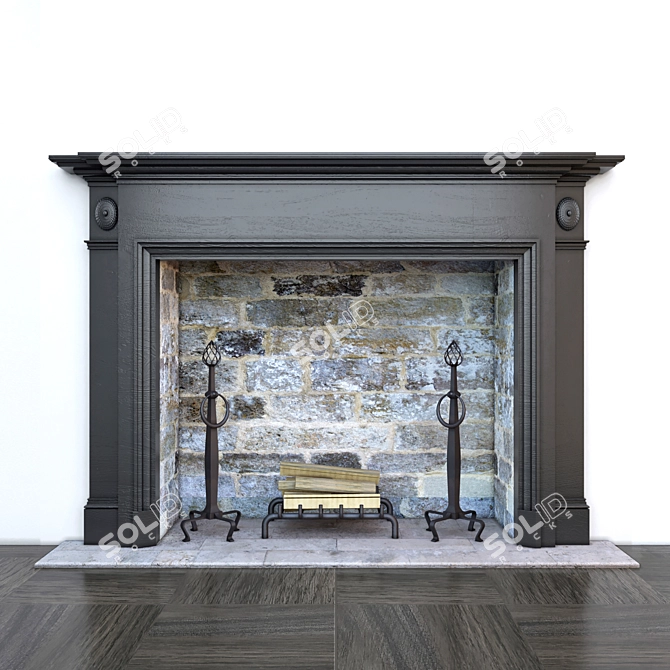 Russian Fireplace: Warm and Stylish 3D model image 1